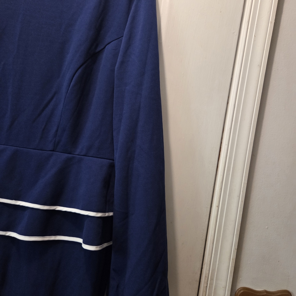 Source Unknown Blue Midi Dress with White Accents - Picture 4 of 8